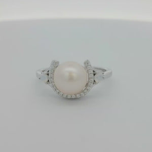 Kelly Herd Pearl Horseshoe Ring - Sterling Silver