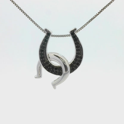 Kelly Herd Black Double Horseshoe Necklace - Sterling Silver