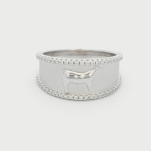 Kelly Herd Crystal Accent Steer Ring - Sterling Silver