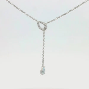 Kelly Herd Blue Topaz Fixed Lariat Necklace - Sterling Silver