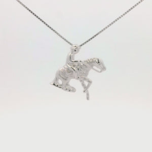 Kelly Herd Reining Horse Pendant - Sterling Silver