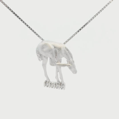 Kelly Herd Scratching Foal Pendant - Sterling Silver