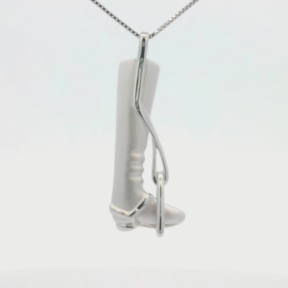 Kelly Herd Small English Riding Boot & Stirrup Necklace - Sterling Silver