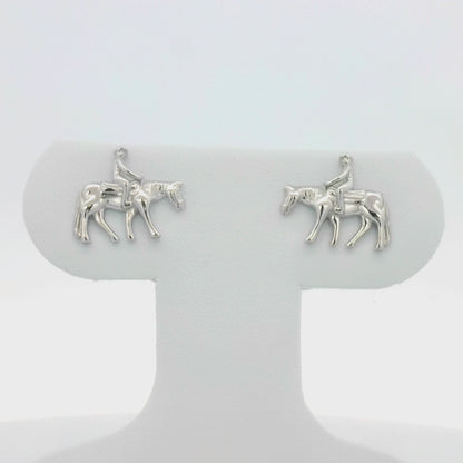 Kelly Herd Western Pleasure Horse with Rider Earrings - Sterling Silver