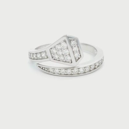 Kelly Herd Offset Horseshoe Nail Ring - Sterling Silver