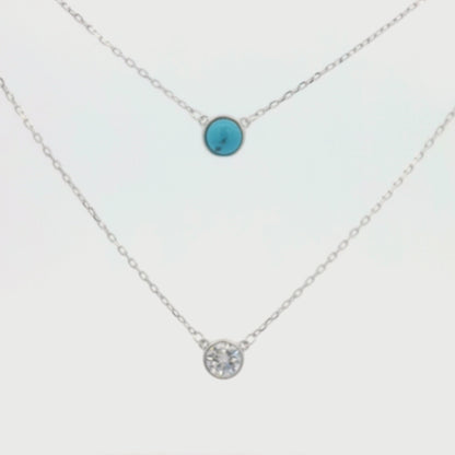 Kelly Herd 2 Stranded Necklace with Turquoise and CZ