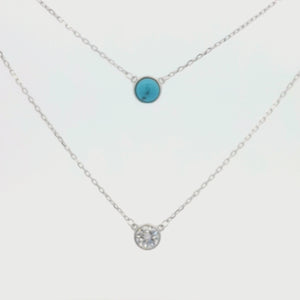 Kelly Herd 2 Stranded Necklace with Turquoise and CZ