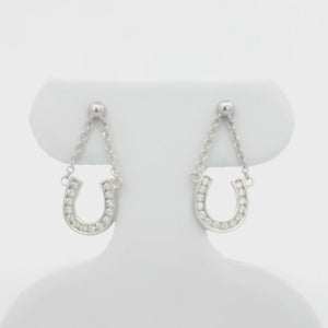 Kelly Herd Horseshoe Dangle Earrings - Sterling Silver