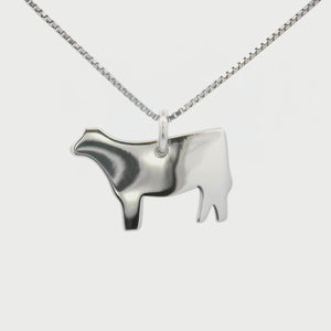 Kelly Herd Heifer Silhouette Pendant - Sterling Silver