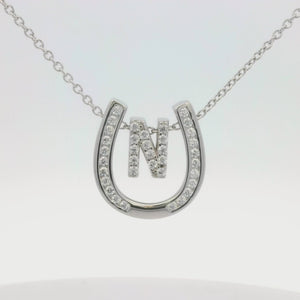 Kelly Herd Horseshoe Initial Necklace