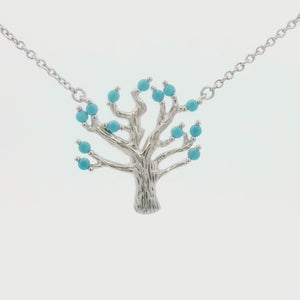 Kelly Herd Blue Turquoise Tree of Life Necklace - Sterling Silver