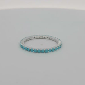 Kelly Herd Sterling Silver Turquoise Anniversary Band