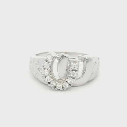 Kelly Herd Men's Double Horseshoe Ring - Sterling Silver