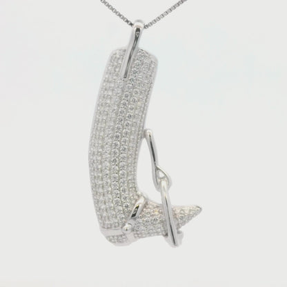 Kelly Herd Pavé English Riding Boot Necklace - Sterling Silver