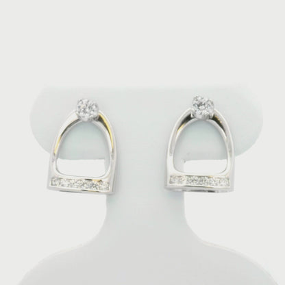 Kelly Herd Stud Earrings with Large English Stirrup Jackets - Sterling Silver