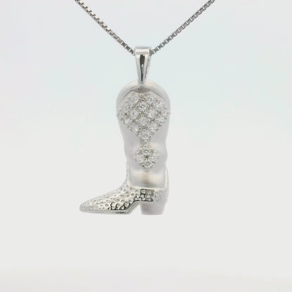 Kelly Herd Western Boot Necklace - Sterling Silver