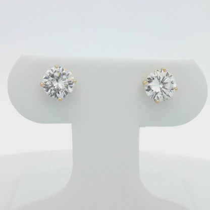 Kelly Herd Gold Round Basket Clear Stud Earrings