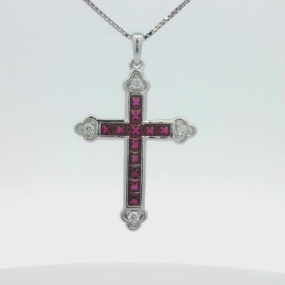 Kelly Herd Red Cross Necklace - Sterling Silver