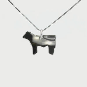 Kelly Herd Steer Silhouette Pendant - Sterling Silver