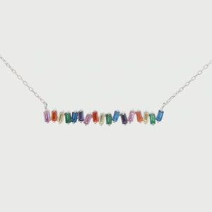 Kelly Herd Multi-Color Bar Necklace - Sterling Silver