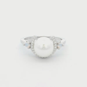 Kelly Herd Pearl Horseshoe Ring - Sterling Silver