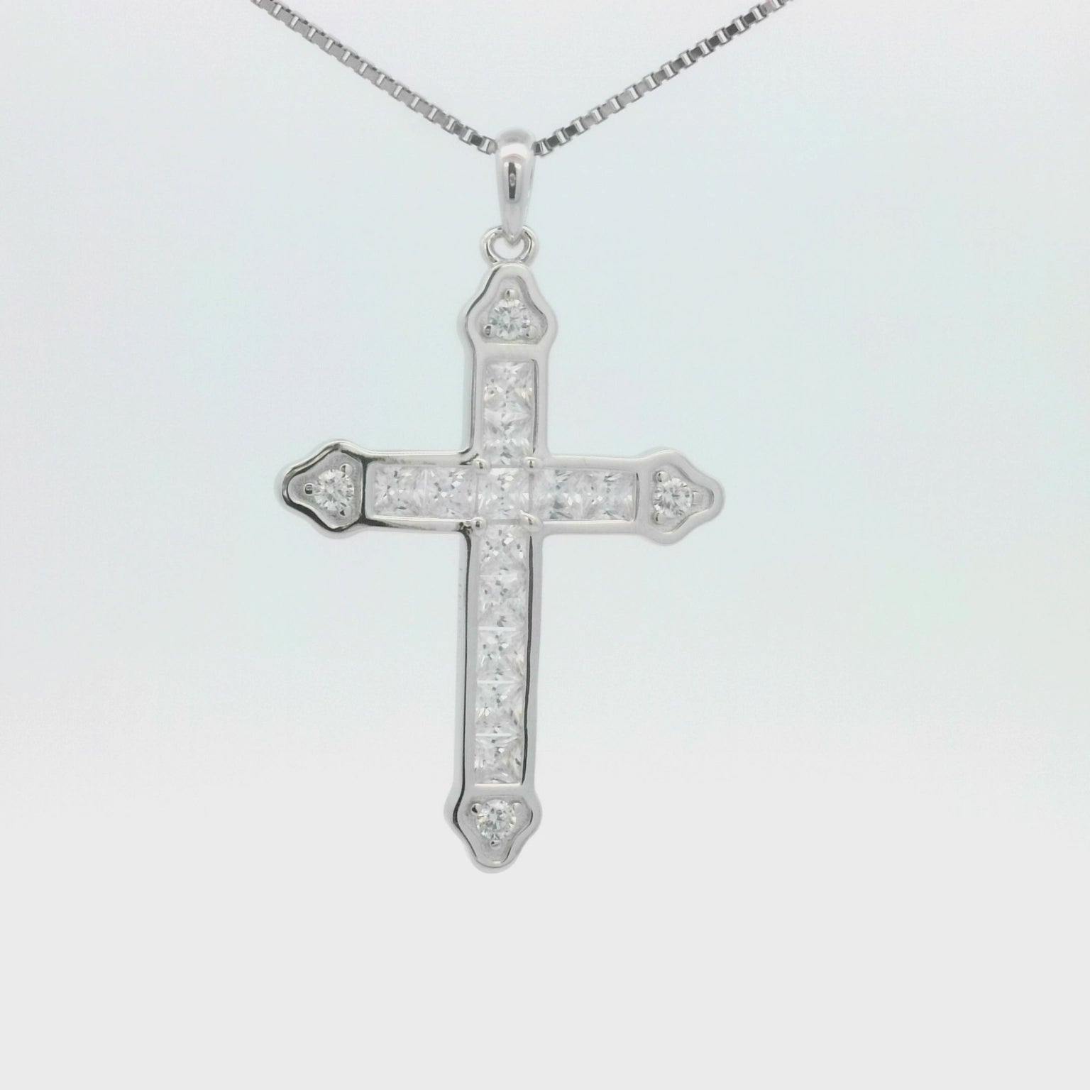 Kelly Herd Clear Cross Necklace - Sterling Silver – Kelly Herd J