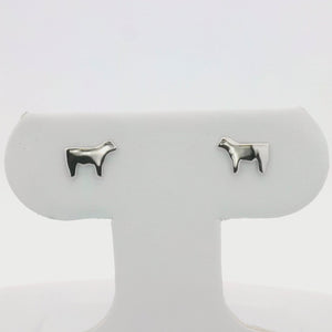 Kelly Herd Steer Silhouette Earrings - Sterling Silver