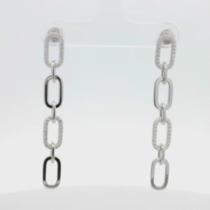 Kelly Herd 4 Link Paper Clip Earrings - Sterling Silver