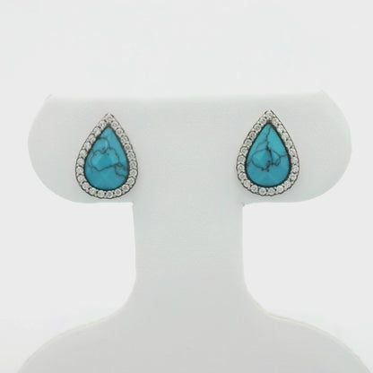Kelly Herd Teardrop Turquoise Earrings - Sterling Silver