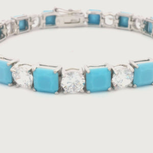 Kelly Herd Clear And Turquoise Bracelet