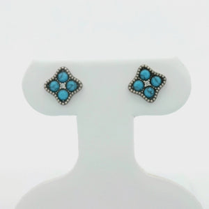 Kelly Herd Turquoise Cluster Earrings - Sterling Silver