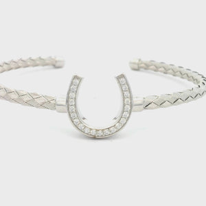 Kelly Herd Italian Weave Horseshoe Bracelet - Sterling Silver