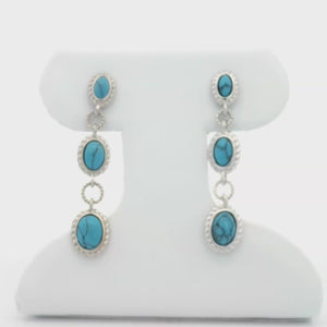 Kelly Herd Turquoise Drop Earrings - Sterling Silver