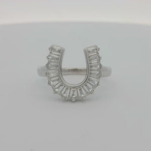 Kelly Herd Baguette Horseshoe Ring - Sterling Silver