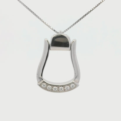 Kelly Herd Large Stone Base Oxbow Stirrup Necklace - Sterling Silver
