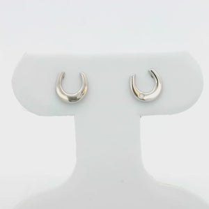 KELLY HERD SINGLE STONE HORSESHOE EARRINGS - STERLING SILVER