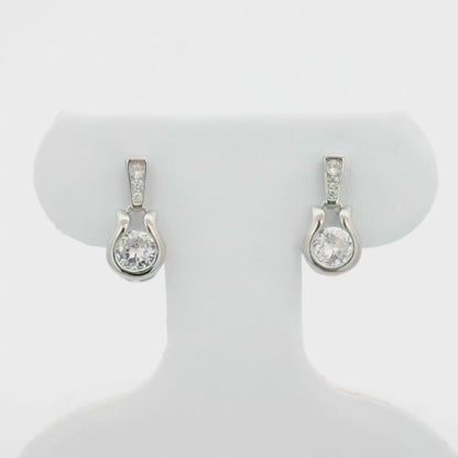 Kelly Herd Stylized Horseshoe Dangle Earrings - Sterling Silver