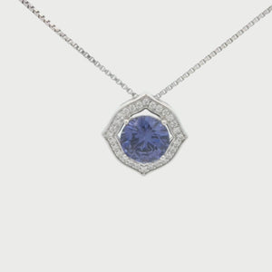 Kelly Herd Blue with Clear Accents Necklace - Sterling Silver