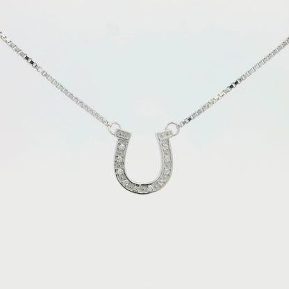 Kelly Herd Pavé Horseshoe Necklace - Sterling Silver