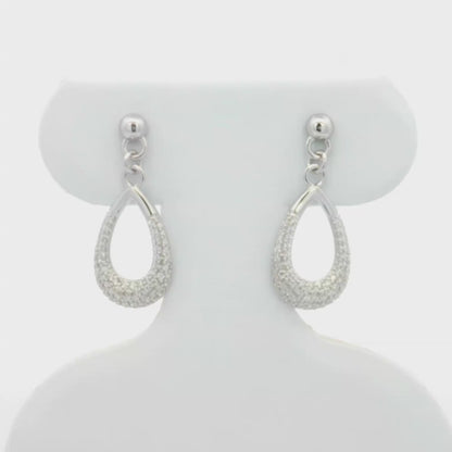 Kelly Herd Clear Teardrop Dangle Earrings - Sterling Silver