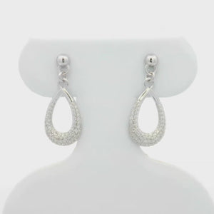 Kelly Herd Clear Teardrop Dangle Earrings - Sterling Silver