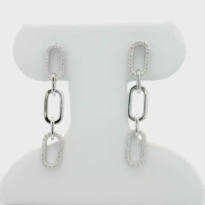 Kelly Herd 3 Link Paper Clip Earrings - Sterling Silver