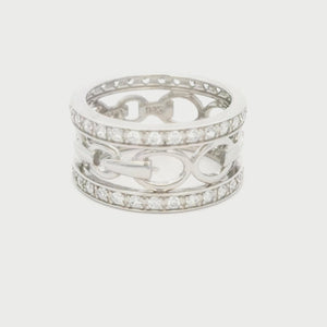 Kelly Herd Wide Band Bit Ring - Sterling Silver