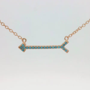 Kelly Herd Rose Gold Arrow Necklace with Turquoise Stones