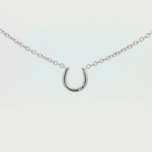 Kelly Herd Single Stone Horseshoe Necklace - Sterling Silver