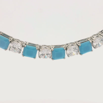 Kelly Herd Clear And Turquoise Necklace