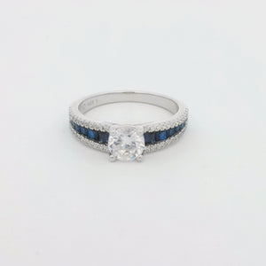 Kelly Herd Blue Spinel Engagement Ring - Sterling Silver