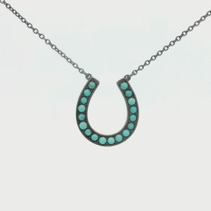 Kelly Herd Turquoise Horseshoe Necklace - Sterling Silver