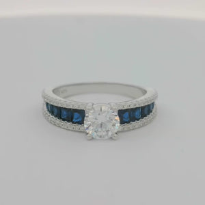 Kelly Herd Blue Spinel Engagement Ring - Sterling Silver