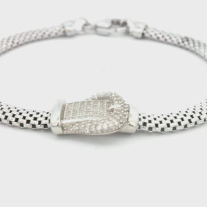 Kelly Herd Buckle Bracelet - Sterling Silver